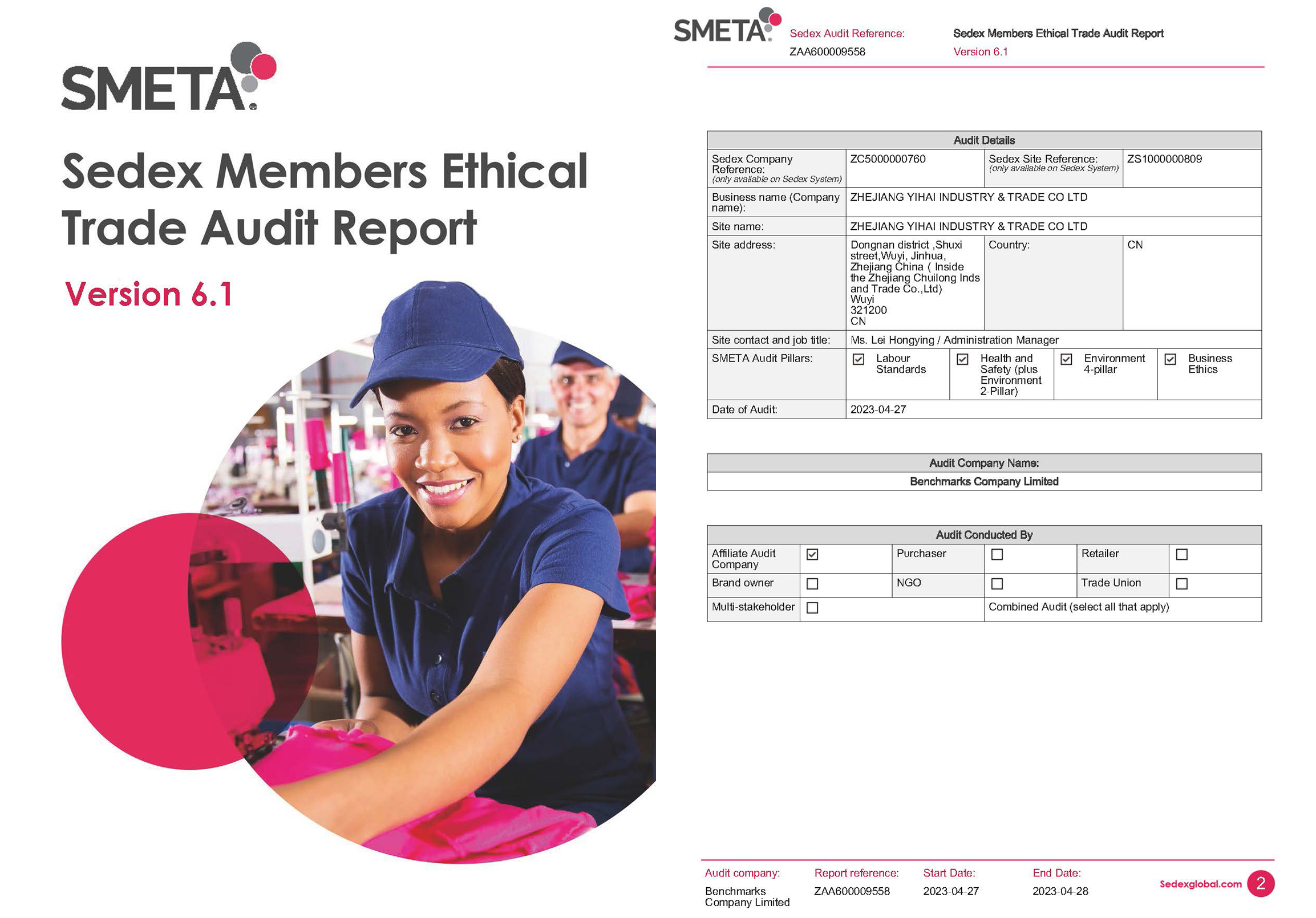 Fabricant de bouteilles d'eau de qualité inspecté par Sedex