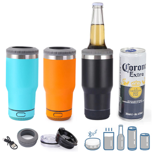 Refroidisseur de canettes isolé avec haut-parleur Bluetooth de 14 oz, vente en gros