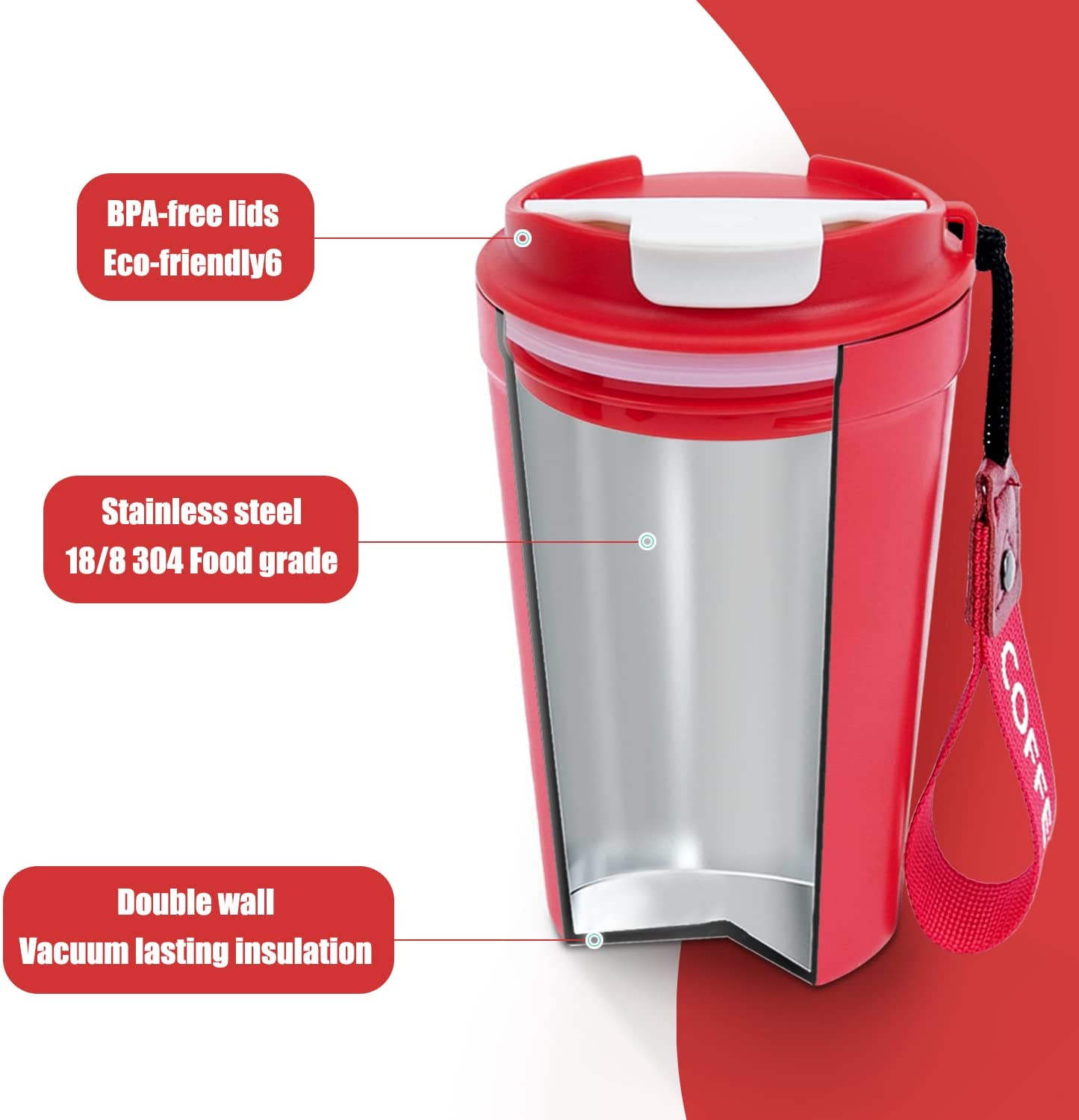 Gym Keep Hot en acier inoxydable Distributeur de tasse isol&eacute;e personnalis&eacute;e