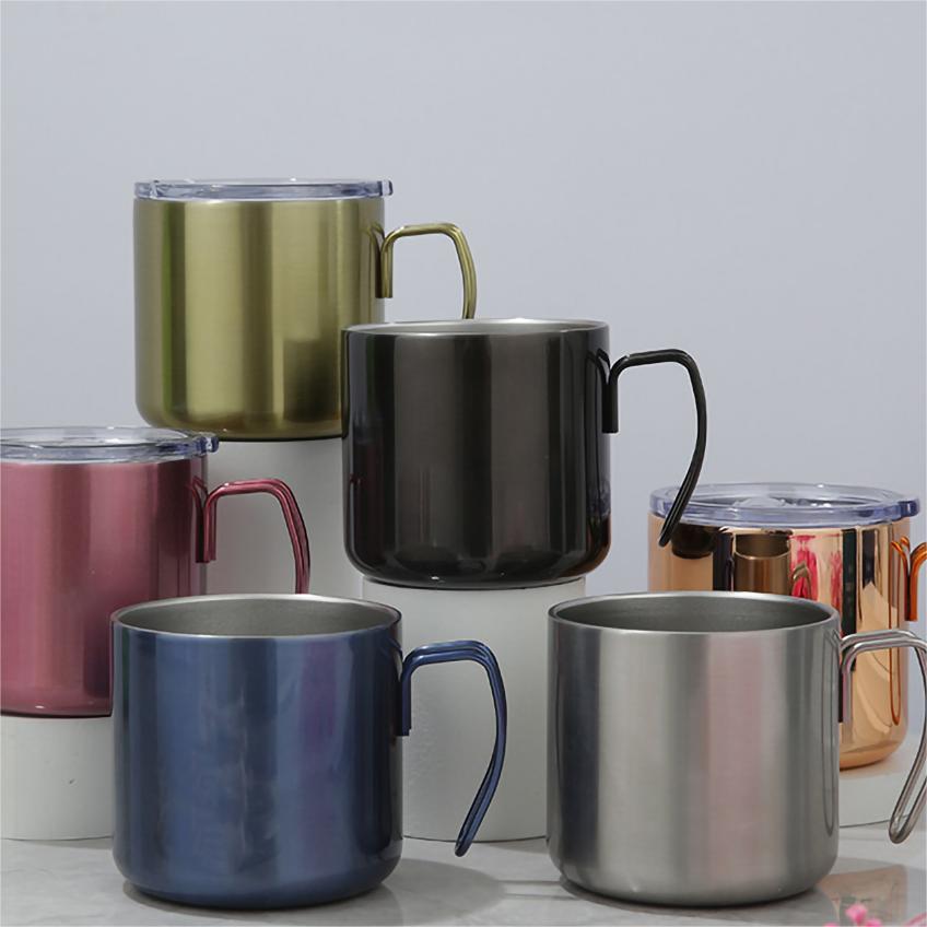 Tasse de camping de randonn&eacute;e ext&eacute;rieure en m&eacute;tal Strong Strong Strong avec poign&eacute;e
