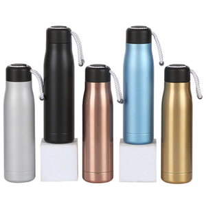 Bouteille d'eau portable de fuite de métal thermique avec corde