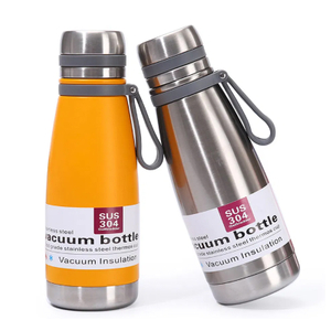 Bouteille thermos en acier inoxydable avec poignée de transport