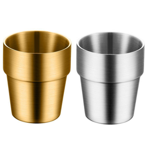 Gobelets réutilisables à double paroi en acier inoxydable