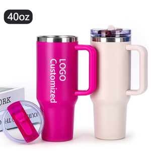 Gobelet SureGrip isolé vierge en acier inoxydable de 40 oz avec couvercle